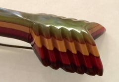 1930s Geometric Bakelite Laminated 4 color Arrow Brooch Pin