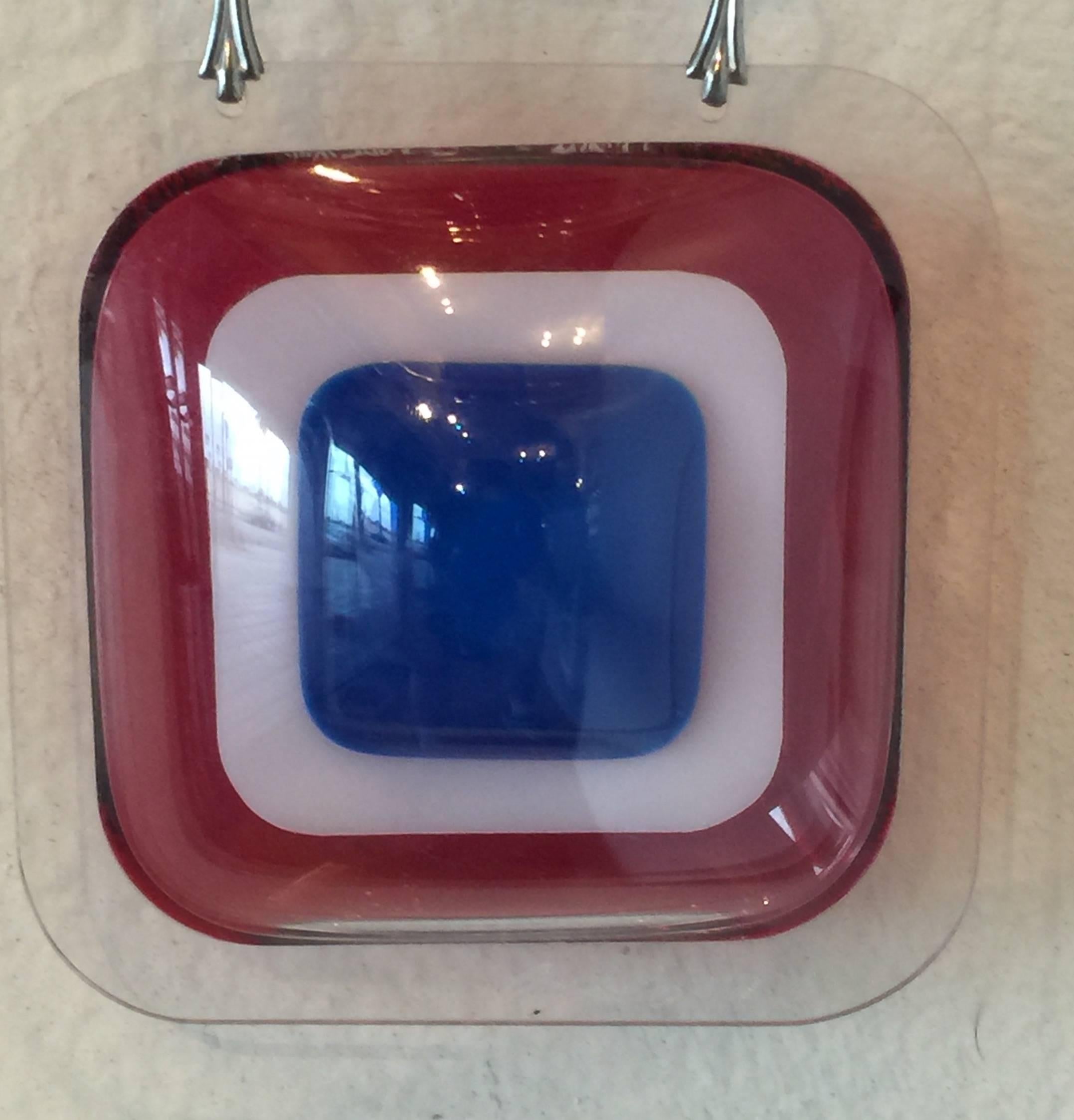 Modernist Important Aaronel deRoy Gruber 1971 Fused Acrylic 3tiered Pendant Necklac For Sale