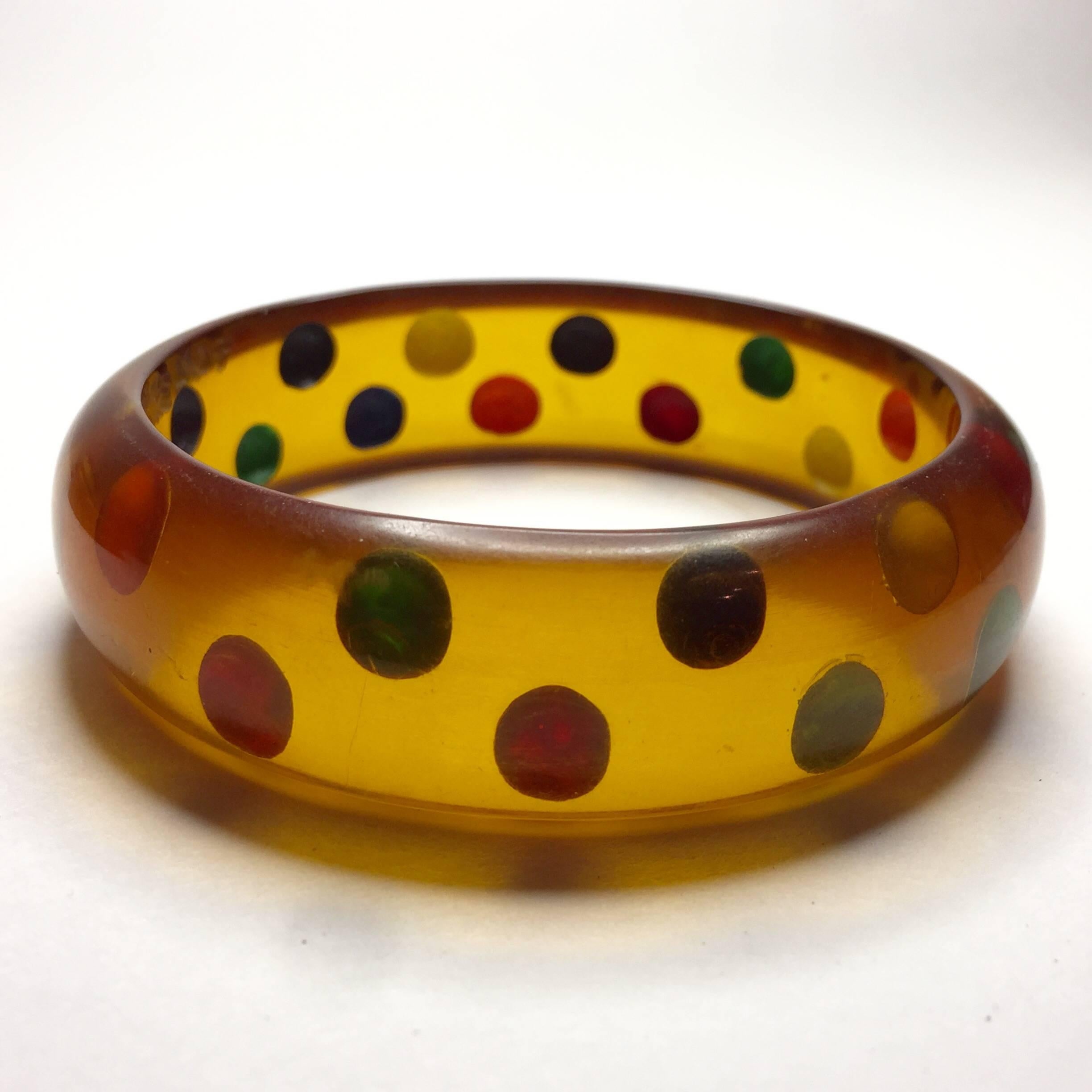 1930's TRIAD of 3 Bakelite Bangles in Translucent Apple Juice Elegant-Colorful In Excellent Condition In Palm Springs, CA