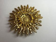 1960s Delizza and Elster D & E NavetteTopaz BURST Brooch Pin