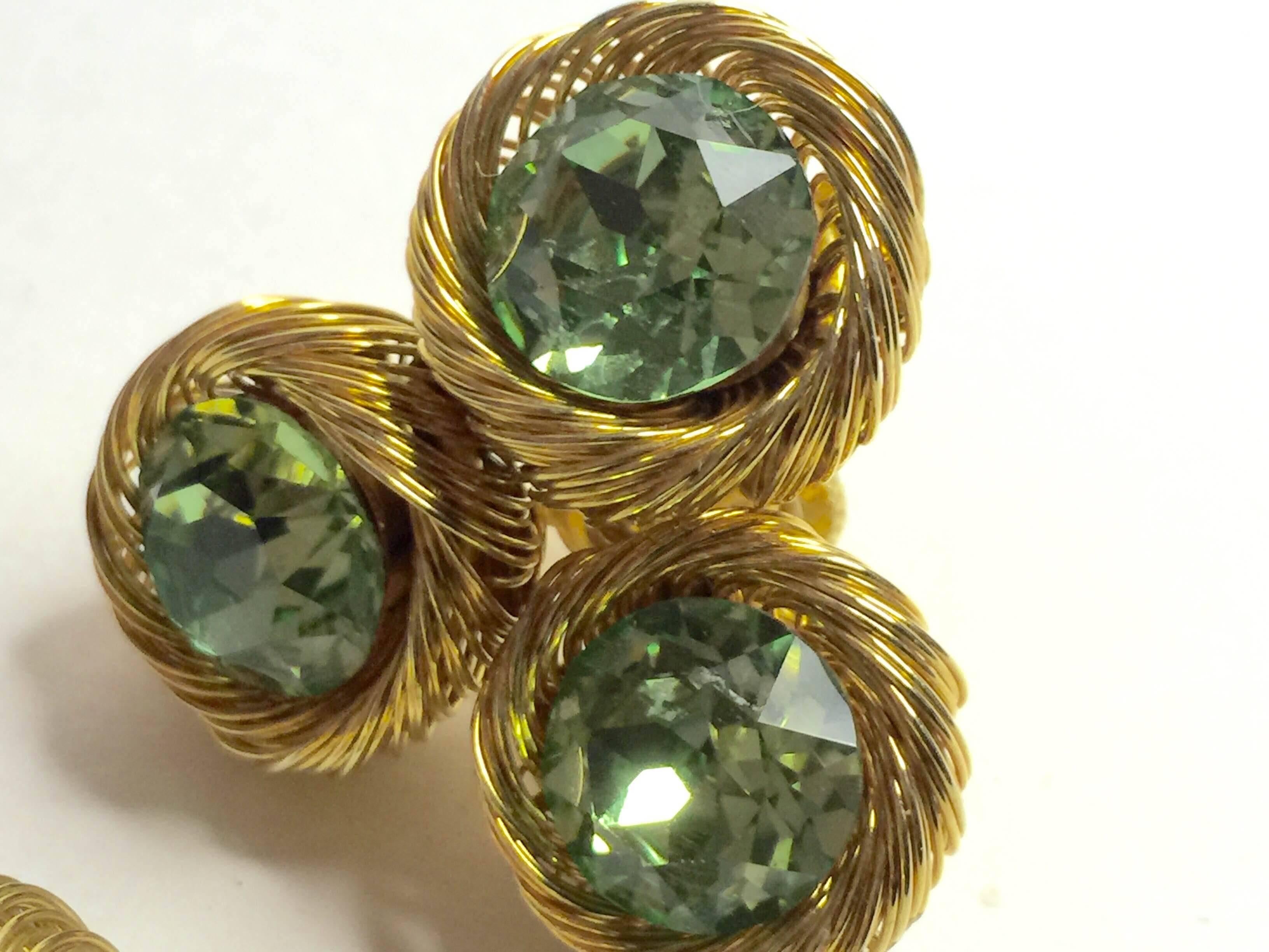Fabulous VENDOME 1960's Clip Screw Earrings Sparkling Huge Citrine Stones In Excellent Condition For Sale In Palm Springs, CA