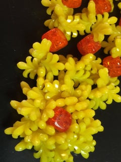 Masterwork Christian Dior GERMANY 1967 Anemone Brilliant Orange Yellow Bracelet