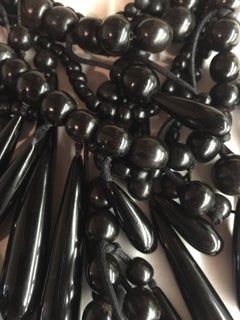 Danish Monies Gerda Lynggaard Ebony Horn Necklace Signed Unique