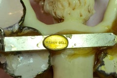 1980s WENDY GELL Angel Pearl Encrusted Putti Brooch Pin