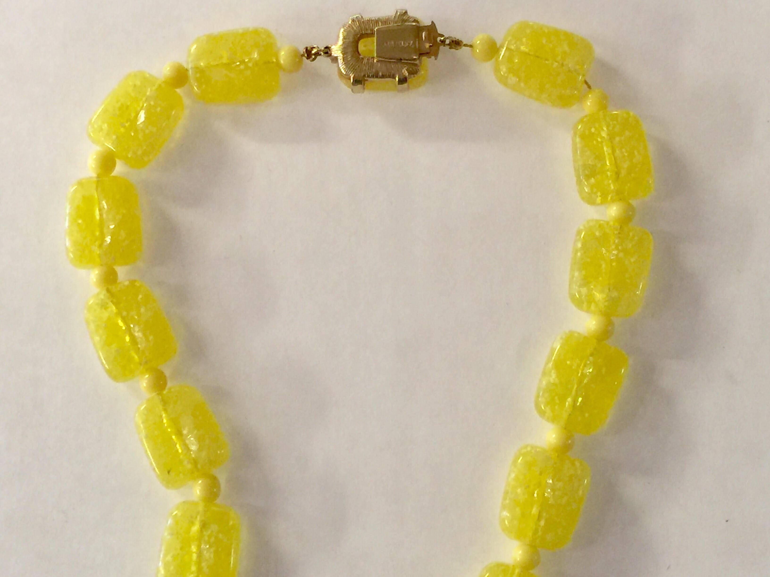  Vrba for Castlecliff Yellow and Pink Composite Resin Pendant Necklace  6
