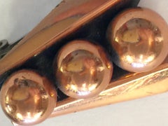 Renoir of California Mid Century Modernist Copper Machined Clip On Earrings