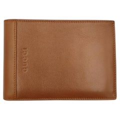Gucci brown leather check book holder wallet