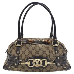 Gucci brown monogram golden chain Boston shoulder bag