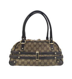 Gucci brown monogram golden chain Boston shoulder bag