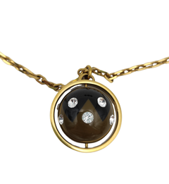 Louis Vuitton spinning bicolor pendant necklace with set of 3 matching rings