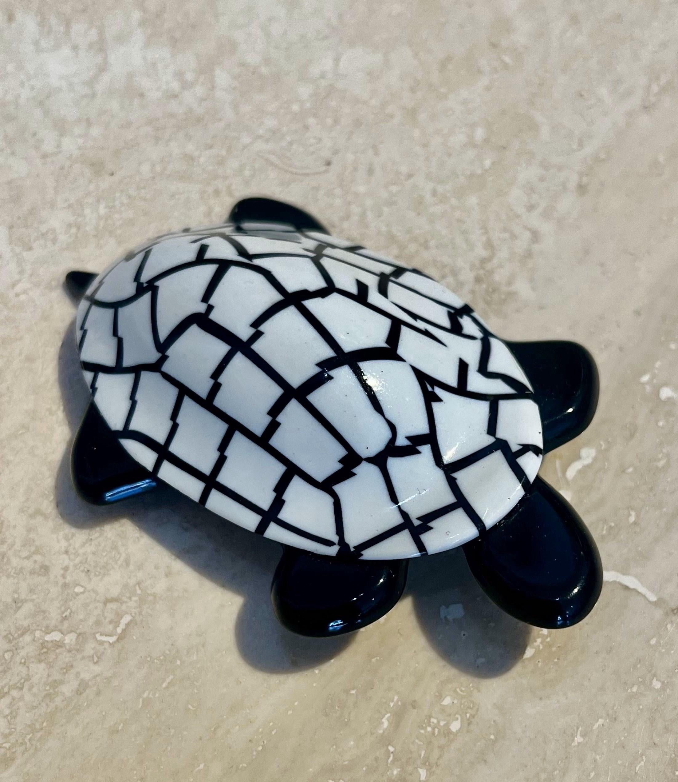 Art Deco Vintage Lea Stein Paris B&W Tortoise Brooch For Sale