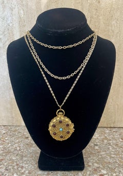 Collana a più fili con medaglione/scatola Goldette vintage