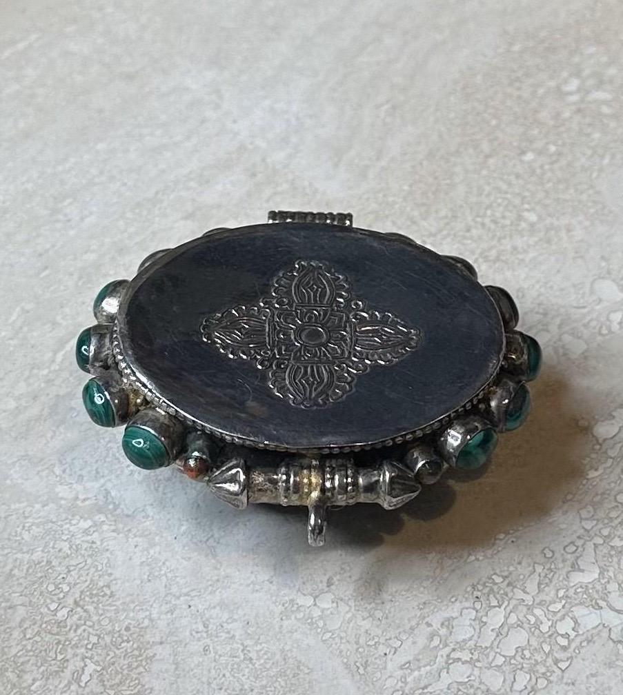 da uomo o donna Ciondolo in malachite vintage in vendita
