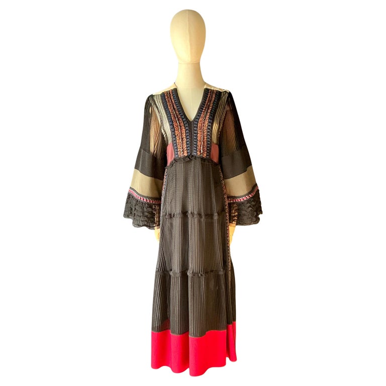 vintage boho dresses sale Beige Lace Boho Dress: Vintage Clover Gown