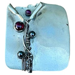 Vintage Boho Handmade Sterling Silber Modernist Brosche