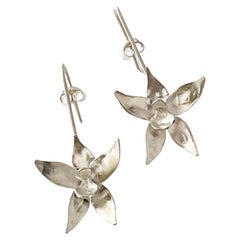 Boucles d'oreilles en argent Dolores Ortega - Orchidée sauvage - Design floral fait à la main