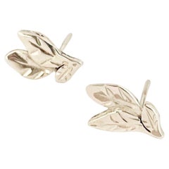 New Handcrafted Sterling Silver Mini Leaf Earrings – Delicate Nature-Inspired De