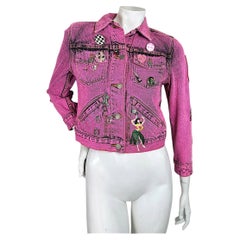 Marc Jacobs Paradise Pink Embellished Cropped Denim Jacket