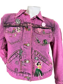 Marc Jacobs Paradise Pink Embellished Cropped Denim Jacket