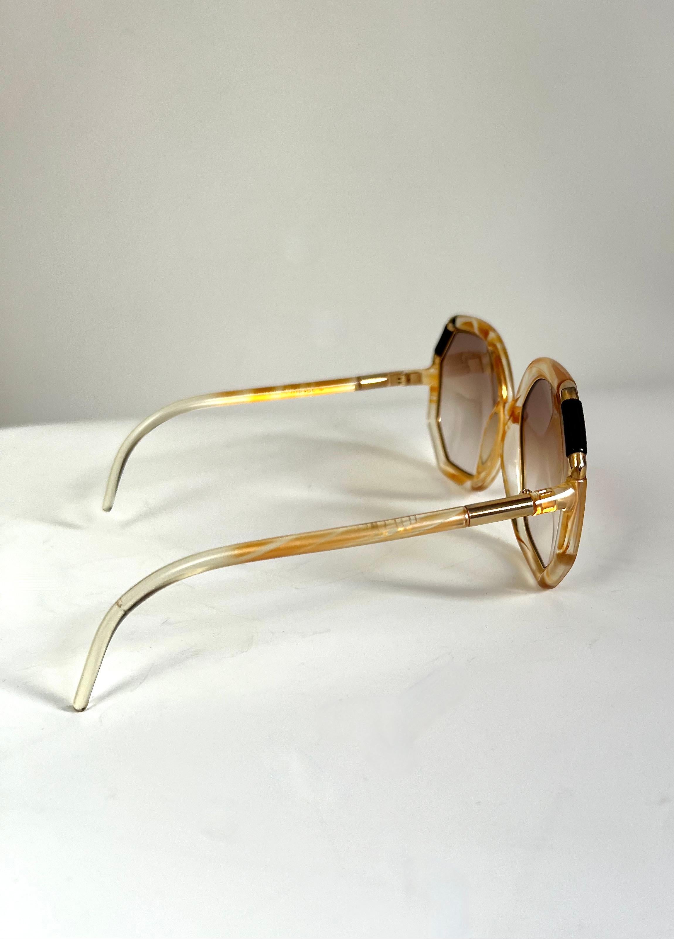 Beige Occhiali da sole Oversize Ted Lapidus Paris in vendita