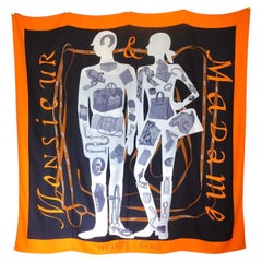 HERMÈS - 2006 Vintage Christiane Vauzelles Cashmere and Silk Scarf, 140 cm