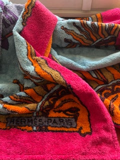 HERMÈS – Vintage-Strandtuch aus Baumwolle, 180 x 150 cm, Unisex, Frankreich, ca. 1990er Jahre
