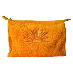 HERMÈS - 1990s Vintage Cotton-Embroidered Unisex Clutch Bag with Box