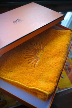 HERMÈS - 1990s Vintage Cotton-Embroidered Unisex Clutch Bag with Box