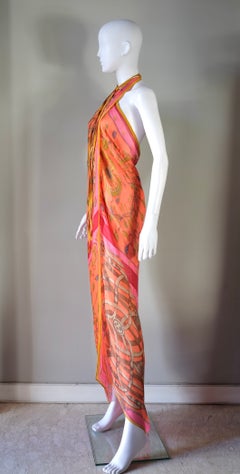 HERMÈS – Vintage-Pareo aus Seide und Leinen, unisex, „Brides de Gala“, Frankreich, 2000er Jahre