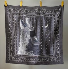 HERMÈS - Alice Shirley Awooooo Cashmere-Silk Bandana 65x65 cm