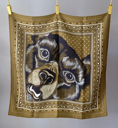 HERMÈS - Alice Shirley "Grrrrr" Cashmere-Silk Bandana, 65x65 cm