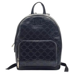 Gucci Guccissima GG Signature Small Day Leather Backpack Unisex 450967 Black
