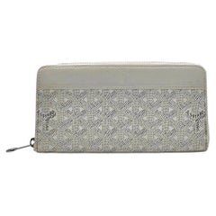 Goyard Goyardine White Matignon GM Wallet Palladium Hardware - New