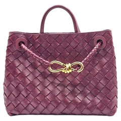 Bottega Veneta Small Andiamo Shoulder Bag Intrecciato Leather Burgundy