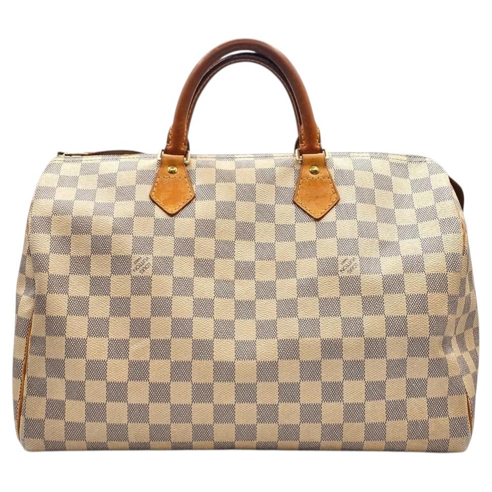 Louis Vuitton Speedy 35 Damier Azur Canvas Top Handle Bag Handbag N41535
