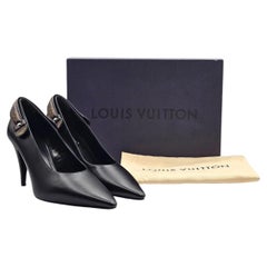 Louis Vuitton Legacy Pumps Black Calf Leather Monogram Strap EU 36 US 6 - NWB