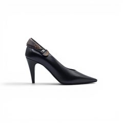 Louis Vuitton Legacy Pumps Black Calf Leather Monogram Strap EU 36 US 6 - NWB