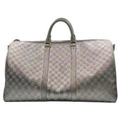 Louis Vuitton x Virgil Abloh Silver Glitter Damier Keepall 50 Bandoulière 2022