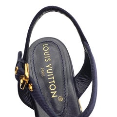 Louis Vuitton Shake Navy Denim Platform Wedge Sandals EU 36 US 6 - NWB