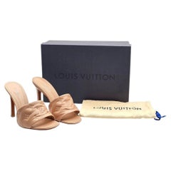 Louis Vuitton Revival Embossed Monogram Lambskin Leather Mules EU 36.5 US 6.5