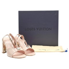 Louis Vuitton Swing Patent Leather Heeled Sandals Pink EU 40 US 10 - NWB