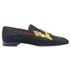 Christian Louboutin Love Met Men's Lurex Loafers Black Embellished EU 43 US 10