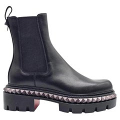 Christian Louboutin St Emilia Pyraclou Women's Leather Boots Black EU 37 US 7