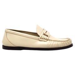Saint Laurent Le Loafer YSL Monogram Leather Loafers White EU 40 US 10 - NWB
