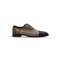 Christian Louboutin Greggo Leather Mix Media Oxford Shoes Brown EU 43 US 10