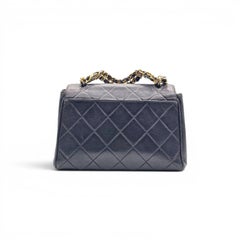 Vintage Chanel Black Quilted Lambskin Flap Shoulder Bag with Gold Hardware