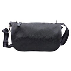 Gucci GG Monogram Nylon Belt Bag Fanny Pack Black 449182 - Preowned