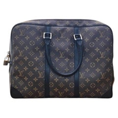 Louis Vuitton Porte Documents Voyage Monogram PM Macassar Briefcase Bag