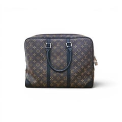 Louis Vuitton Porte Documents Voyage Monogram PM Macassar Briefcase Bag
