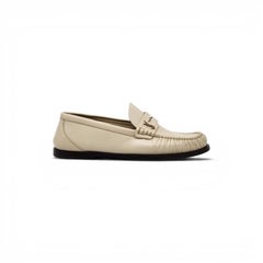 Saint Laurent YSL Le Loafer Leather Loafers Marble White - NWB